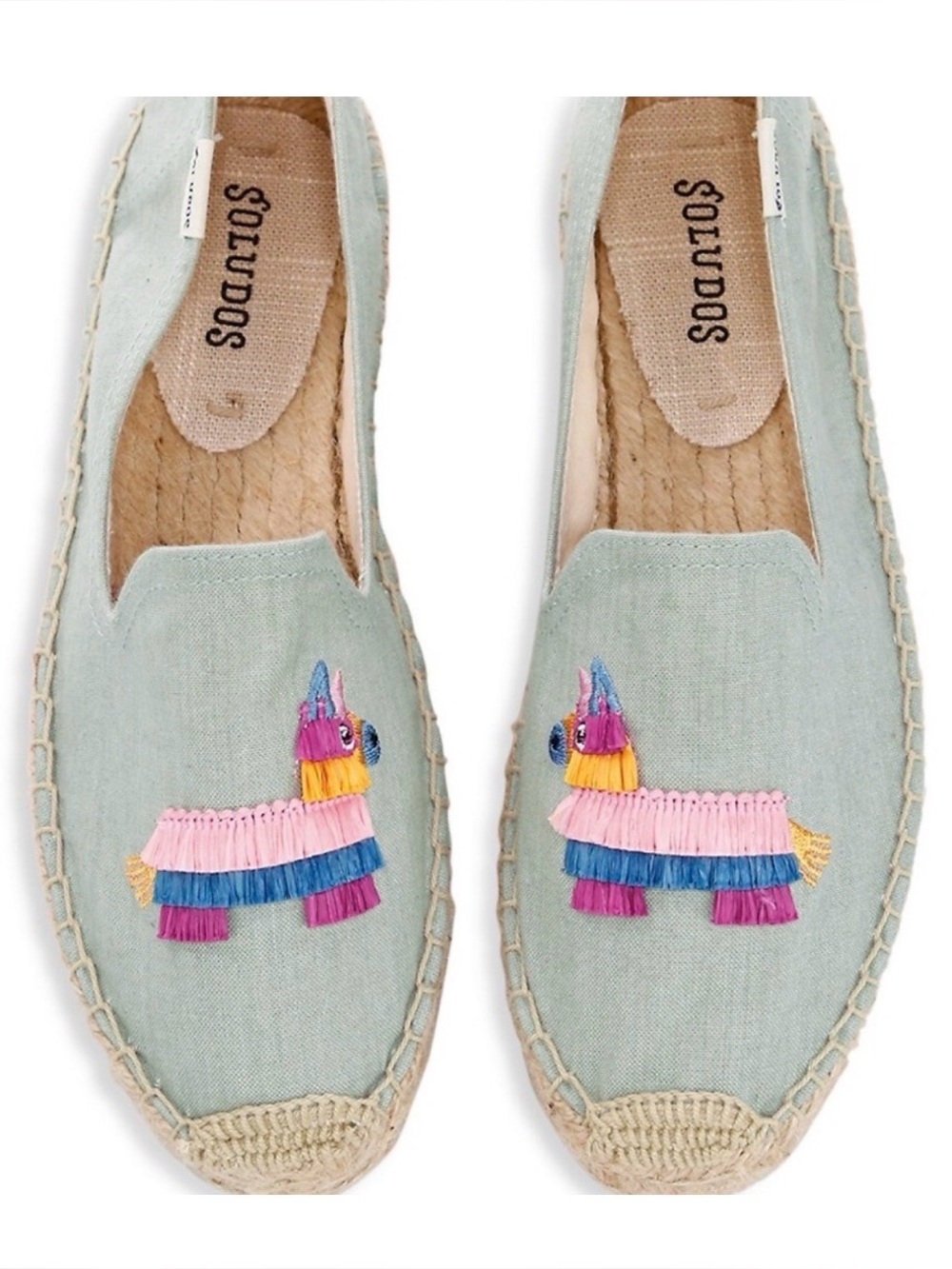 NWT Soludos Llama piñata smoking slipper espadrilles